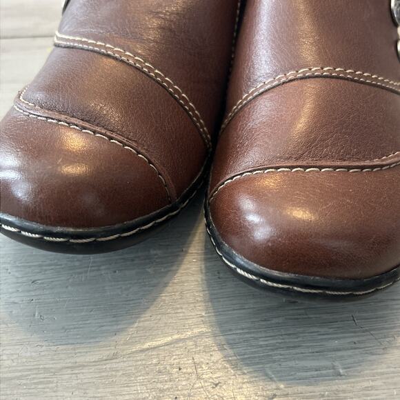 CLARKS Bendables Ashland Alpine Brown Leather Loafer Women's Size 9.5 Shoe - Picture 6 of 8